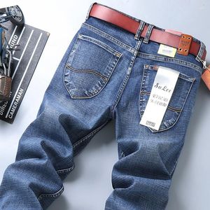 Men's Jeans 2022 Sulee Brand Autumn Men's Fashion Business Casual Stretch Slim Classic Trousers Denim Pants Male Black Blue