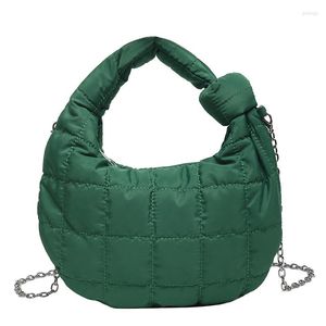 Abendtaschen Casual Damen Kette Daunen Schulter Winter Mode Trend Umhängetasche für Frauen Grüne Einkaufshandtasche Weibliche Geldbörse