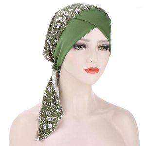 Halsdukar skriva in inre hijabs cap cancer kemo turban hatt kvinnor muslimsk bomull huvudbonka arab wrap huvud halsduk hår tillbehör262m