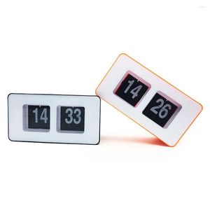 Table Clocks Display Simple Light Alarm Page Retro Vintage Battery Automatic Flip Digital Smart Electronic Xmas Decoration Tube