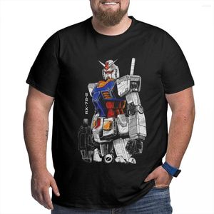 Men's T Shirts Gundam RX-78-2 Shirt Big Size Cotton Crewneck Men Short Sleeve