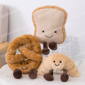 Linda s￩rie de p￣o brinquedos de pel￺cia croissants fofinhos bonecos de comida de pel￺cia recheados macios para meninas apaziguar presentes