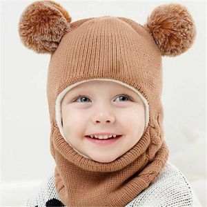 Chaps chapéus menino menina e lenço tudo em um inverno espessado mais a proteção contra a orelha de face de veludo CAPA CRIANÇAS CRIANÇAS CRIANÇAS L221028