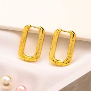 Örhängen Ear Stud 18k Gold Plated Luxury Brand Designers Letters Stud Clip Ched