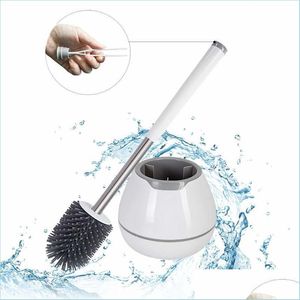 Cleaning Brushes Eyliden Tpr Toilet Brush With A Thoughtf Designed Tweezer And Holder Set Sile Bristles For Bathroom Washroom Cleani Dh0Mc