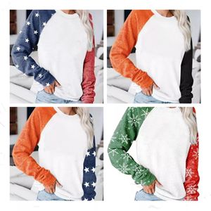 Sublimacja bluza z długim rękawem kolor blokada bar farbowane nadrukowane topy pullover topy załogi szyi dla kobiet DIY T1028