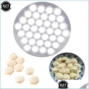 Formy do pieczenia 37 Wnęka Ravioli prasa twórca aluminium pierścień formy kuchenne DIY ciśnienie gadżet wielokrotnego użytku narzędzia 220601 Drop de DH5L2