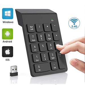 Mini Kablosuz Sayısal Klavye 2.4GHz Numpad 18 Anahtar Dijital Pave Numpad Muhasebe Teller Dizüstü Bilgisayar Tabletleri