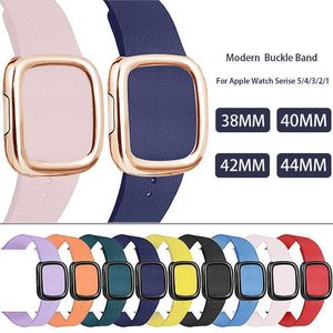 Modern Style Leather Loop Strap Apple Watch Series 8 7 6 5 4 3 Bandsarmband för IWATCH 41/45/40/44mm Watchband Accessories