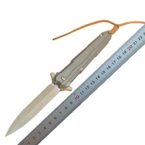1pcs r1028 Flipper складной нож D2 Satin Spear Point Blade TC4 Tic4 Titanium сплав ручка сплавена наружная карманная папка EDC.