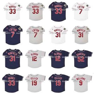 Proword Air01 19Air01 Maglia retrò Kenny Lofton 33 Eddie Murray 31 Dave Winfield 33 Harold Baines 12 Roberto Alomar 19 Bob Feller 9 Matt Williams 52 CC