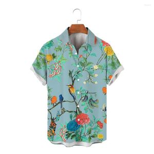 Mäns avslappnade skjortor strandskjorta herr mode kpop kläder original design trend 2022 sommar strandkläder blusar hawaiian stil kläder