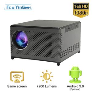 Projectors Touyinger T10 Full HD 1080p LED Projector för hemmabio 7200 Lumens Miracast WiFi Mirroring USB Android Valfritt högtalare 221027