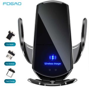 Schnellladung Fdgao Qi Wireless-Ladegerät Autohalterung Automatische 15 W / 10 W Air Vent-Telefonhalterung für iPhone 13 12 11 Xs Xr x 8 Samsung S21 S20 S10