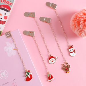 Bookmark Korea Cute Christmas Pendant Student Stationery Metal Folder Page Teacher Gift Drop Delivery 2022 Smtds