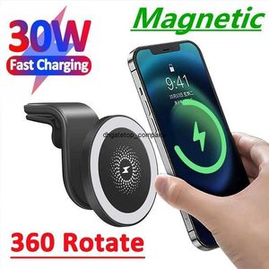 Fast Charge New 30W Magnetic Car Wireless Chargers Qi Phone Charger Air Вентиляционное отверстие для iPhone 12 13 14 Pro Max Зарядка