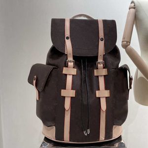 Umhängetaschen im Rucksack-Stil, Unisex, Reisetasche, modisch, hochwertig, klassischer alter Blumenbrief, großes Fassungsvermögen, Handtasche aus echtem Leder