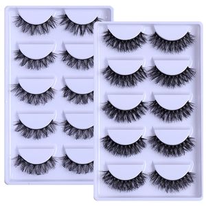 Multilayer Thick Natural False Eyelashes Soft & Vivid Messy Crisscross Reusable Handmade Curly Mink Fake Lashes Extensions Makeup for Eyes Easy to Wear DHL