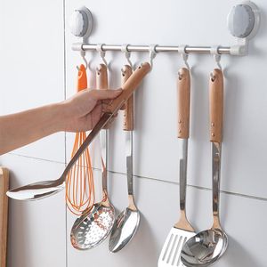 Kitchen Storage 1pc Stainless Steel Suction Cup Hanger Organizer Bath Clothes Towel Bathroom Hook Cooking Tool Flexible Rack She