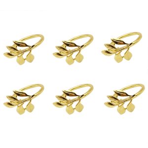 Napkin Rings El Ring Holder Fall Leaves Buckle Christmas Wedding Party Gold Circle Dinner Table Decor Drop Delivery 2022 Smtpw