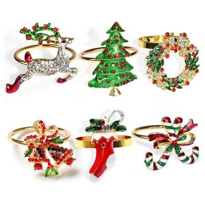 Салфетки кольца рождественские наборы золотых кольцевых держателей металлические обеденные столы для свадьбы Банкет доставка 2022 Smtbk