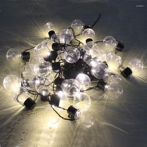 Strings Globe String Lights Decoração de Natal 10m 38 lâmpadas LED 220/110V Garland para jardim de casamentos externos de 110V Luz de guirlanda