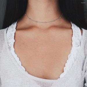 Halsband Mode Minimalistischen Silber Farbe Gold Perlen Halskette Für Frauen Mädchen Halsreifen Schmuck Colar Collares