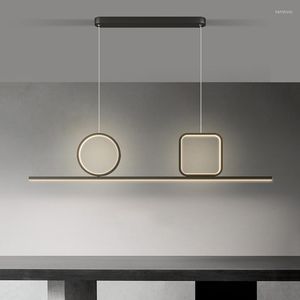 Kronleuchter Schwarz/Weiß LED Kronleuchter Moderne Einfache Esszimmer Küche Insel Lange Anhänger Lampe Restaurant Bar Kaffee Hause Hängen Licht