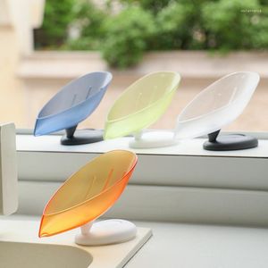 Soap Dishes 1pcs Leaf Shape Box Drain Holder Bathroom Shower Dish Storage Plate Tray Kitchen Supplies