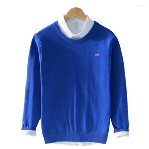 Camisolas masculinos Crewneck de algodão clássico Sweater de malha masculino Autumn Bordado de pano bordado M-3xl 8507