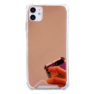 مرآة الحالات الوقائية الفضية الذهبية الفاخرة لأجهزة iPhone 15 14 13 12 11 Pro Max 13Pro Corpro Corper Soft Shockproof Back Cover Novationcase Silver