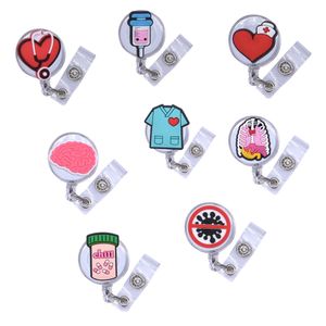 Key Rings Retractable Badge Reel Medical Worker Work Card Clip Doctor Nurse Id Name Holder Credential Drop Delivery 2022 Smtyf