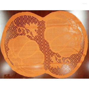 Table Mats Pumpkin Orange Spice Fall Thanksgiving Placemat Home Decorative Supplies Mat Lace Fireplace Cloth