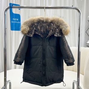 2022 unissex inverno downs downs jackets botão de bebê zíper letra parkas 3-12 anos moda kids designer casacos de lã Snowsuit quente e capuz