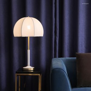 Table Lamps Modern Light Luxury Cloth Lamp El Pure Copper Bedroom Living Room Study Bedside Northern European Small American