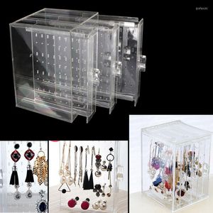 Jewelry Pouches Transparent Acrylic Earring Stand Shelf High Quality Storage Box Display Ear Stud Jewellery Case