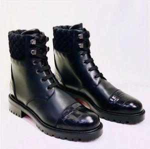 Redbottomss Boot Mayr Ankle S IES 신발 우아한 유명 브랜드 여성의 스파이크 청키 발 뒤꿈치 러그 붉은 색의 밑창 파티 웨딩