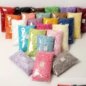 Presentförpackning 100g colorf present wrap rivded crinkle papper raffia godis lådor diy gåvor låddekoration drop leverans 2022 hem trädgård fe dh5di