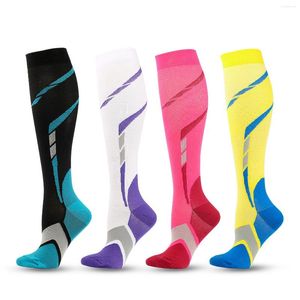 Men's Socks Sports Long Tube Compression 4 PAIRS Outdoor Running Elastic Leggings Drop