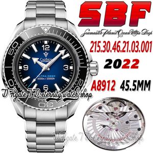 SBF Ultra Deep A8912 Automatic Mens Watch 600m sb215.30.46.21.03.001 45.5mm Black Ceramic Bezel D-Blue Stainless Steel Bracelet 2022 Super Edition eternity Watches