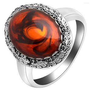 Anéis de casamento vermelhos brilhantes oval de pedra oriental dragão branco jóias de ouro dedo romântico para mulheres presentes de moda