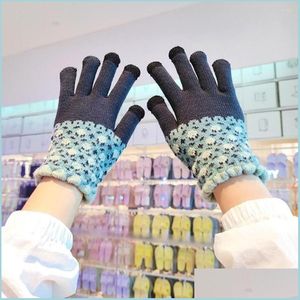 Украшение вечеринки на вечеринке Смешные вязание рукавицы эластичные манжеты холодные перчатки женщины бросают доставку 2022 Home Garden Fe Dhlen