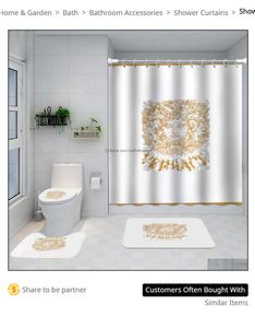 Shower Curtains Bathroom Accessories Bath Home Garden Chic Floral Printed Fl Letters Designer Mats 4 Piec Dhwaj301k