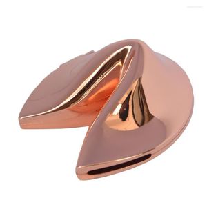Jewelry Pouches Rose Gold Fortune Cookie Trinket Box Metal Alloy Wedding Favors Gifts Sourvenir Corporation Gift