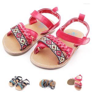 First Walkers Sommer-Mädchen-Sandalen mit harter Sohle, Babybett-Schuhe für Kleinkinder