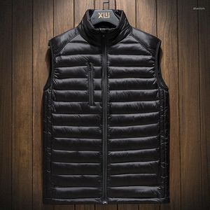 Men's Vests Plus Size Mens Sleeveless Jacket Black Vest Winter Cotton-Padded Coats Men Stand Collar Warm Oversize Waistcoats L-6XL