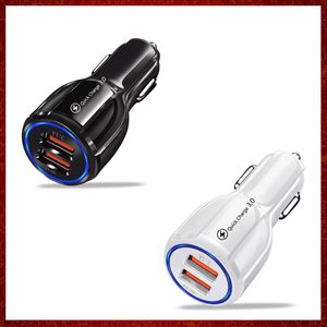 CC169 4.8A Dual USB Car Charger Fast Phone Charge for iPhone 12 11 Pro Max 8 Plus iPad Huawei Samsung Xiaomi LG Quick Charge QC 3.0