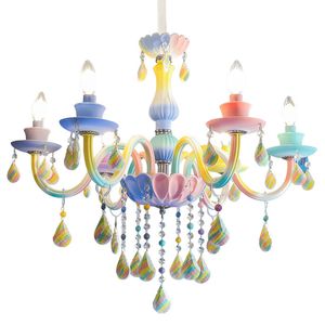 Lampadario di cristallo arcobaleno illuminazione Lampada a candela europea Camera da letto Soggiorno Sala da pranzo Lampadari Decorazione Lampade a sospensione