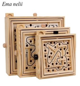 Wooden 3D Magnetic Ball Maze Puzzle Toy Wood Case Box Fun Brain Hand Game Challenge Balance Educational Toys for Children Adult 208203672