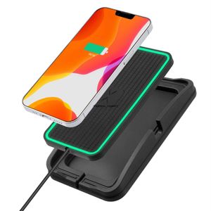 Szybkie ładunek Polmxs 15 W bezprzewodowy ładowarka Pad Dock Stand For Samsung iPhone 13 12 Qi Indukcja Pojazdów ładujący pojazd